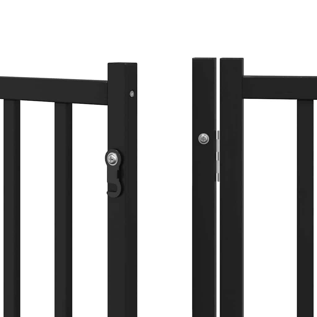 15-TLG. Puerta plegable para perros de madera de álamo negro, 750 cm, con puerta, independiente y a prueba de fugas, para cachorros, perros, jardín, terraza, patio, protección y seguridad en