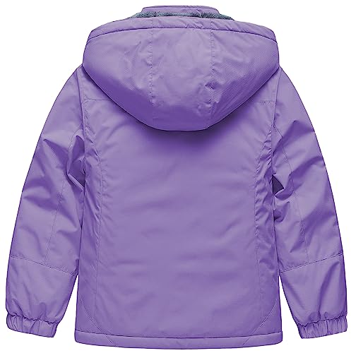 CREATMO US Girl's Waterproof Ski Jacket Warm Winter Fleece Snow Coat Windproof Snowboarding Rain Jacket