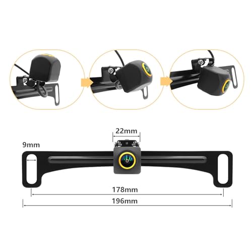 Image of AHD 1080P Backup Camera,2K Fisheye Lens Waterproof Wide View Angle Metal Reverse CCD,HD Night Vision Parking Assist License Plate Camera Rear View Camera Three Control for Truck SUV RV