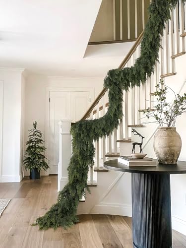 9Ft Christmas Cedar Garland, Real Touch Soft Greenery Christmas Decorations - image 2