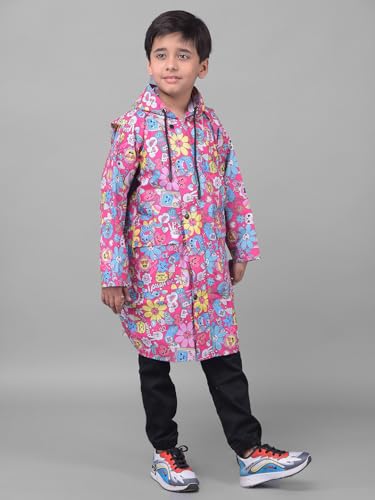 Image of Dollar Rainguard Kids' Full Sleeve Printed Long Raincoat With Adjustable Hood and Pocket