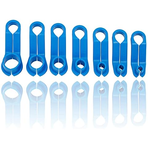 AUPREX 7PCS AC Fuel Line Disconnect Tool Set for Most Ford/GM/Chrysler/Mazda,Includes 1/4 5/16 3/8 1/2 5/8 3/4 7/8 Inch Transmission Oil Cooler Line Quick Disconnect Kit Fuel Line Removal Tool Cover