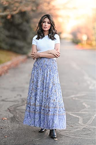 Image of CFLONGE Summer Maxi Skirts for Women 2026 Trendy Floral A Line Boho Skirt