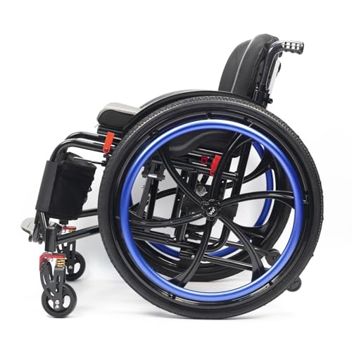 Silla de ruedas deportiva plegable ultraligera, de aleación de aluminio, autopropulsada, con ruedas de liberación rápida