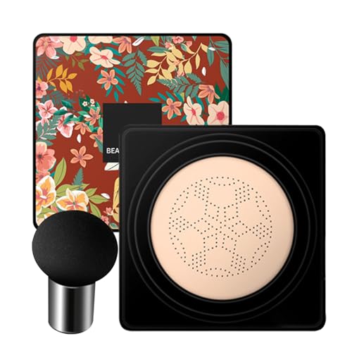 Air Cushion CC Cream - Cushion Foundation Makeup, Waterproof Moisturizing Concealer Cream With Mushroom Sponge Applicator, Lightweight Base Makeup For Natural Coverage Suitable For Most