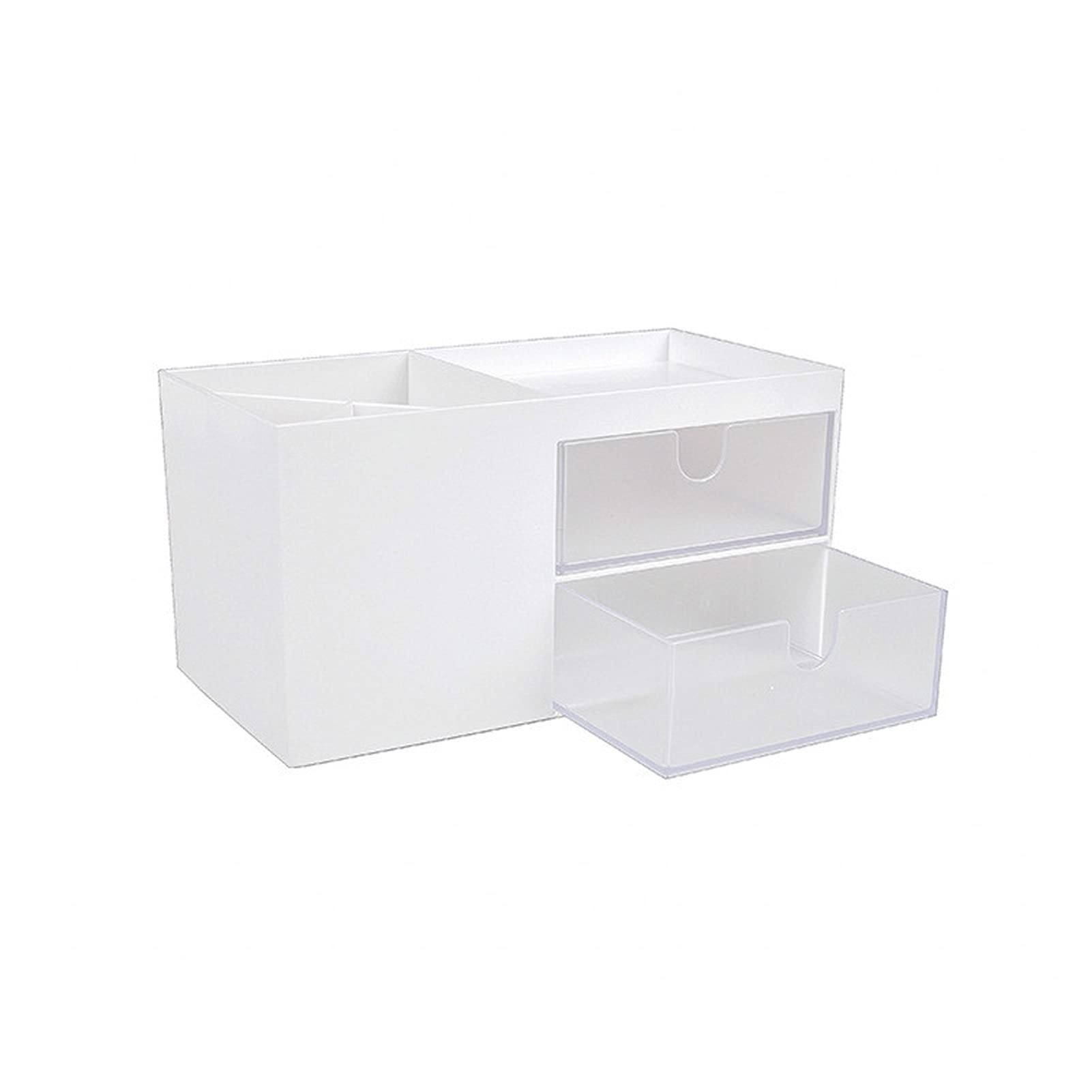 Porte Stylo Couleur Unie Simple Bureau de Bureau Boîte de Bureau School Office de l'école Tiroir en Plastique Orgaizer de Grande capacité Porte-Stylo Organisateur Porte-Crayon de Bureau