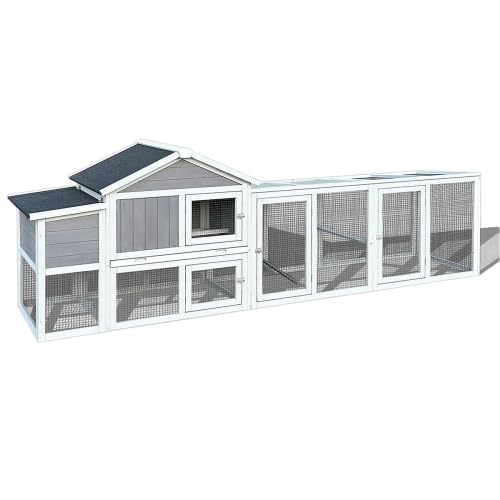 YZU Large Chicken Coop for 2-4 Chickens Outdoor Hen House Poultry Pet Hutch with Run Wooden Backyard Chicken Cage Chicken Shed House Rabbit Hutch