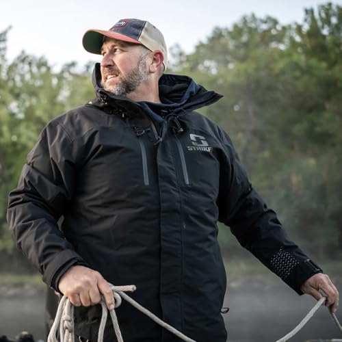 Striker Men's Denali Durable Breathable Waterproof Outdoor Fishing Insulated Rain Jacket w/Adjustable Hood & Reflective Hits4