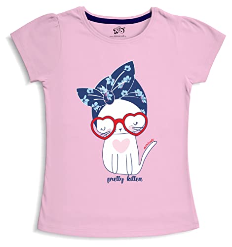 Image of X2O Girls Half sleeeves Cotton Tshirt with Cute Prints and Fun Colors(Pack of 1)