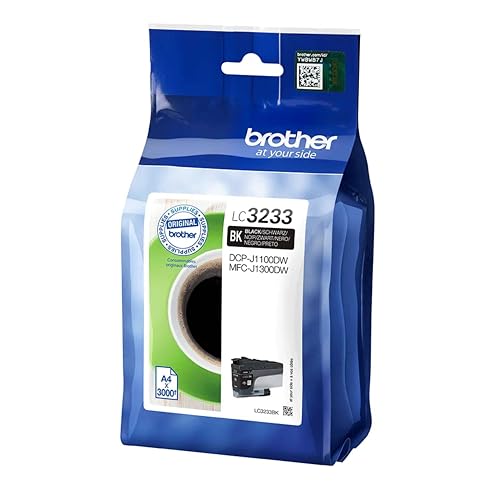 Brother LC3235BK. Cartucho de tinta negro de larga duración. Duración estimada: hasta 6.000 páginas (según ISO/IEC 24711) para DCPJ1100DW y MFCJ1300DW