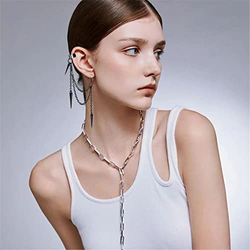 8pcs Cuff Earring for Men Women Feather Leaf Tassel Ear Goth Punk Spike Chain Earrings Threader Ear Cuff Wrap Crawler Climer Cartilage Unisex Jewelry Gift2