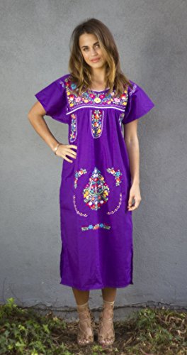 Liliana Cruz Hand Embroidered Authentic Mexican Peasant Dress4