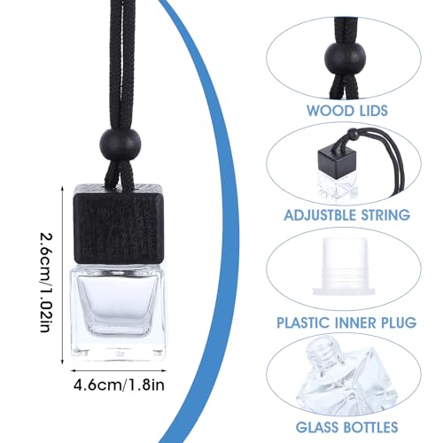 Image of 50 Pcs Car Essential Oil Hanging Bottle Empty Glass Car Diffuser Bottles Refillable Car Air Freshener Perfume Pendant Aromatherapy Fragrance Car Air Freshener Ornament Decor