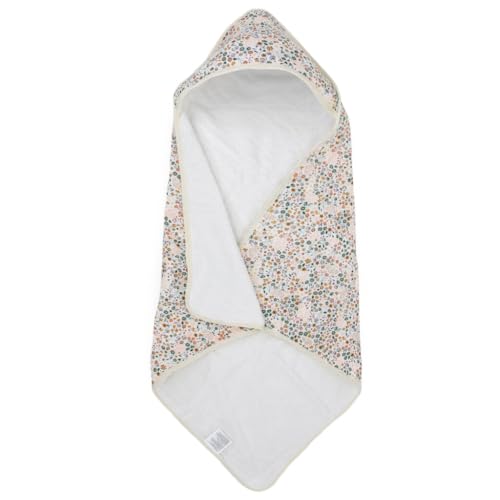 Image of Little Unicorn Premium Infant Hooded Bath Towel| Soft & Absorbent Cotton & Terry Fabric for Newborns (Pressed Petals)