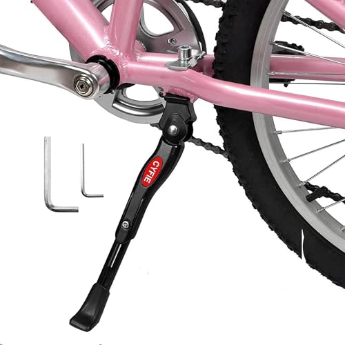 Cyfie Bike Kickstand for 16 18 20 Inch Kids Adjustable Center Mount Bicycle Kickstands Bike Stand for 16-20inch Wheel Mountain Bike/Road Bicycle/Adult Bike/Sports Bike, Aluminum Alloy