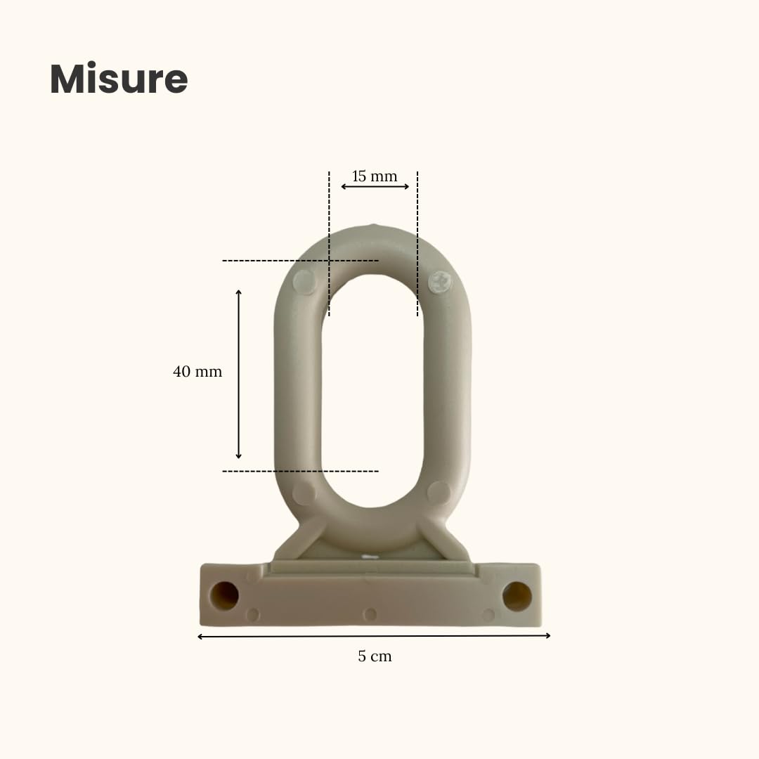 TENDAGGIMANIA Ganci per Tende da Sole Esterno 1 Coppia - Completi di Viti di Fissaggio - Colore Bianco - Accessori Occhielli per Tende da Sole Tempotest Universali in PVC Resistente