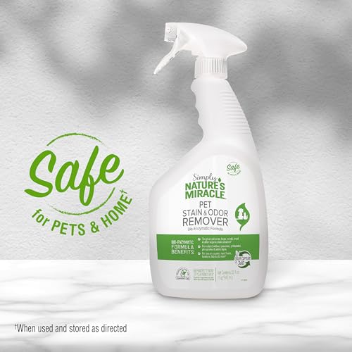 Image of Nature's Miracle Simply Pet Stain and Odor Remover, 32 Ounce, Made with 86% Plant-Derived Surfactants (Pack of 12)