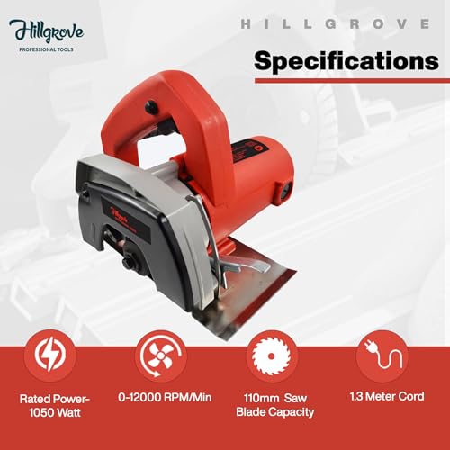 Image of Hillgrove HGCM1295M2 Cutting Machine Saw for Tile /Marble /Wood with 1Pcs Wood Cutting Wheel, Safety Gloves (1050 W)