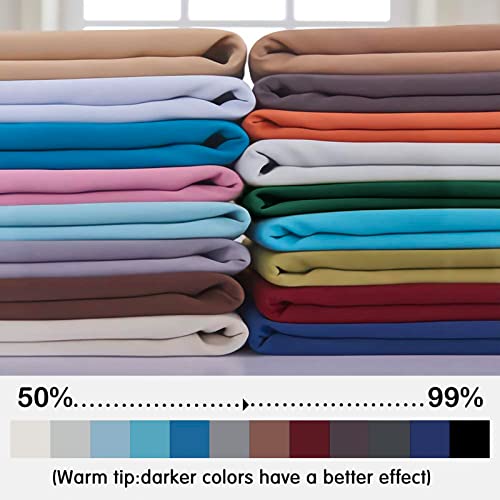 Yakamok Room Darkening Thermal Insulated Grommet Small Curtain Bonus 2 Tie Backs Included,Set of 2,Greyish White,52" Wide x 63" Long