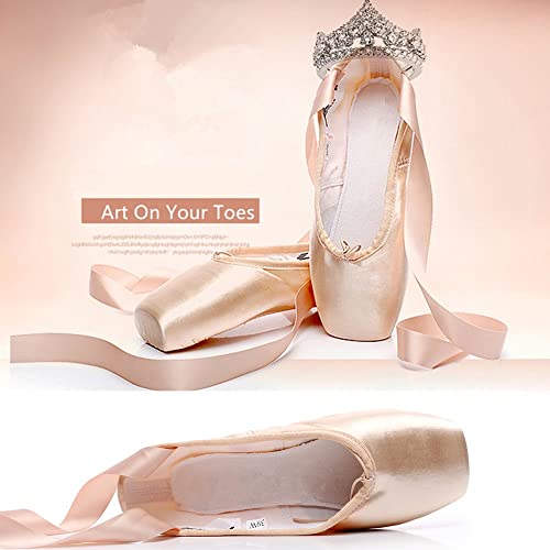 Girl's Canvas Ballet Dance Toe Shoes Professional Satin Pointe Shoes3