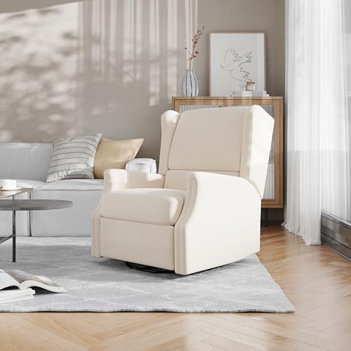 Sillón reclinable giratorio crema clásico miniatura 2