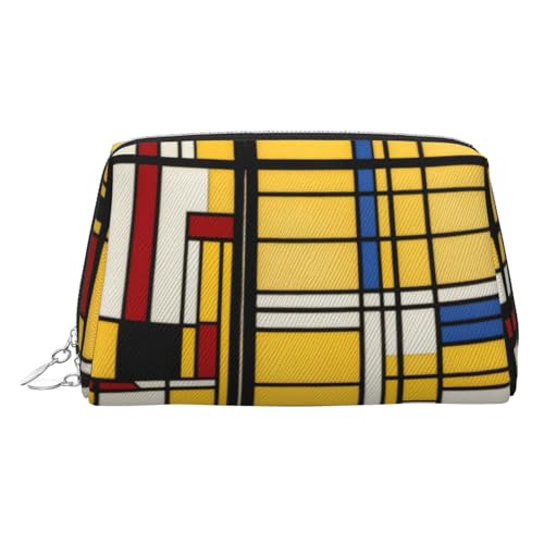 hgnblsip African Mud Cloth Tribal Print Leather Make Up Bag Portable Versatile Zipper Make Up Bag For Women Toiletries & Beauty Essentials