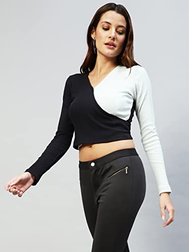 Image of RIGO Women's Cotton Lycra Crop Top (WTOP320-1383 Green