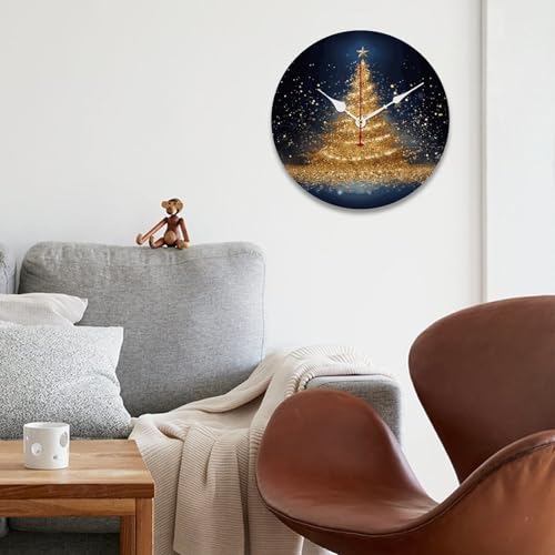 Horloge murale à piles en bois silencieuse et sans échelle pour salon moderne - 5
