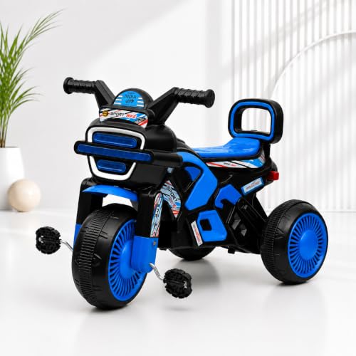 Image of NEXA Bike Pedal Tricycle for Kids Toddler Trike Headlight, Music, Curved Seat and Backrest Push Along Pedal Trike for 2 Years to 4 Years | Blue | TOYMINE