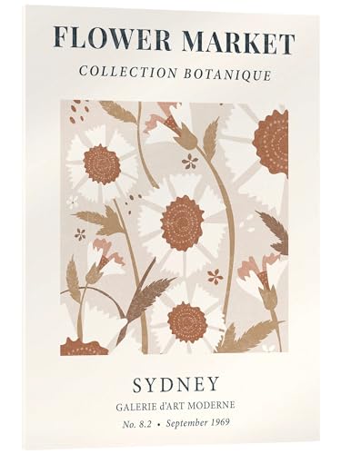 Posterlounge Flower Market Sydney Tableau en verre acrylique de TAlex 13 x 18 cm Tableaux Décoration murale