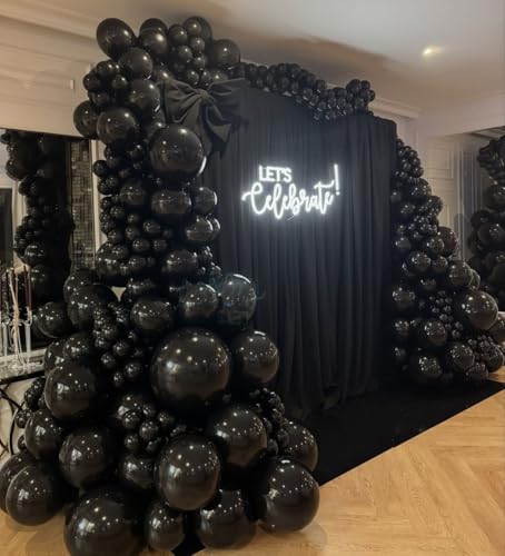 Image of Togvu Black Balloons, 50Pack 5 Inch Small Mini Black Latex Party Balloons for Birthday Party Graduation Halloween Wedding Bachelorette New Year Decorations Supplies