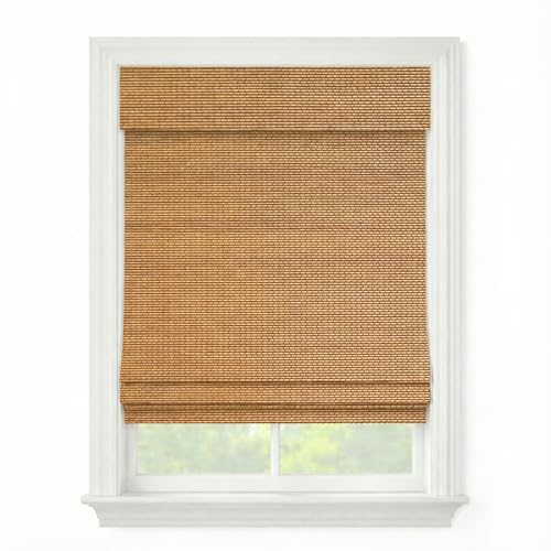 Cordless Woven Wood Roman Shades, Bamboo Shades Sizes...