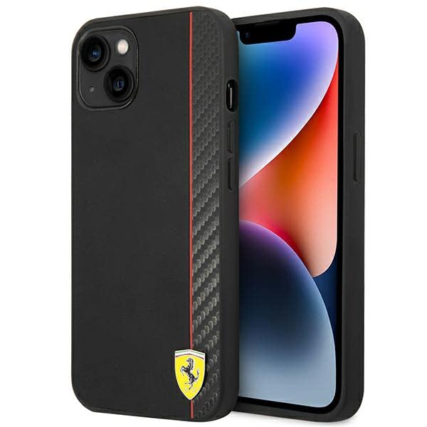 Ferrari FEHCP14MAXBK Coque de protection rigide pour iPhone 14 Plus 6,7" Noir/noir carbone