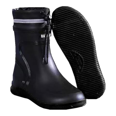 E KAINI Rain Boots for Men Waterproof Mens Mid-Calf with PVC Rubber Boots Mens Mud Boots, Garden Boots Comfort Lightweight Gardening Fishing Shoes for Yard Farm Outdoor Work Cover