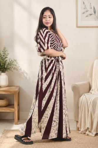 Image of Pure Cotton Indonesian Kaftan Nighty Full Length | Breathable material