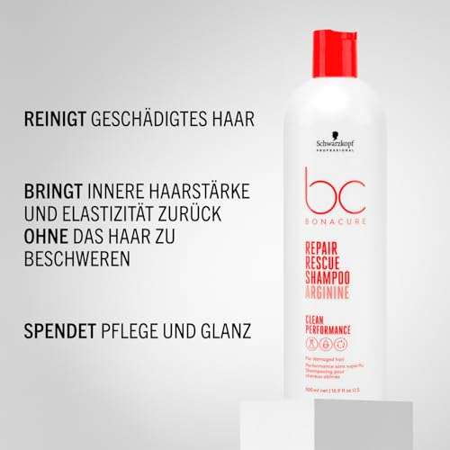 SCHWARZKOPF PROFESSIONAL BC Bonacure Repair Rescue Shampoo Arginine Clean Performance 500 ml – Ansicht 3