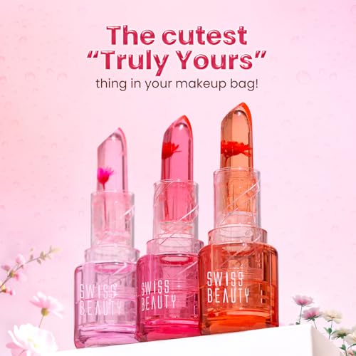 Image of Swiss Beauty Jelly Bloom pH Lip Balm | Colour-Changing Tint | Hydrating | With Vitamin E | Vegan | Paraben-Free | Cruelty-Free | 3.6g, Shade- Pink Petal