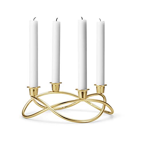 Georg Jensen Season - Portavelas de Acero Inoxidable bañado en Oro, tamaño Mediano Cover