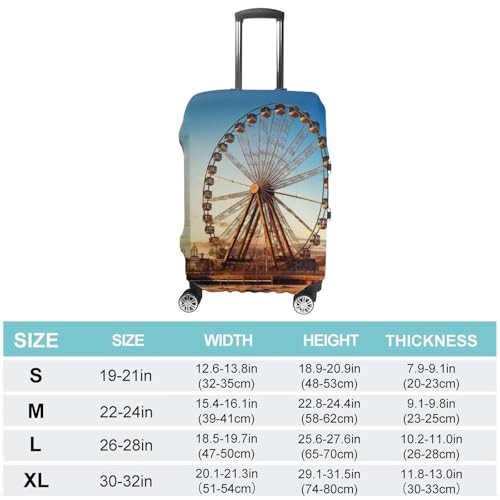 Travel Luggage Cover Elastic Suitcase Protector Anti-Scratch Washable Ferris Wheel Luggage Sleeve Tsa Approved Carry on Covers Baggage Cover Fits 18-32 Inch Luggages2