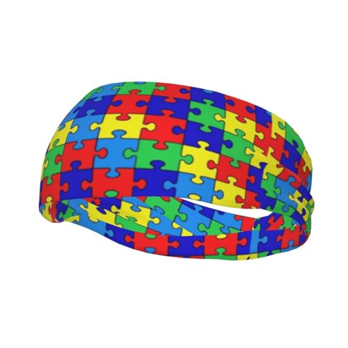 Autism Sweatband Sports Headband Hair Accessories for Women Men Running Cycling Yoga Fitness Workout