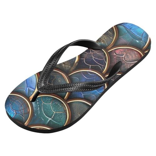 Mermaid Scale Men's & Women's Classical Beach Rubber Sandal Flip Flop Comfortable Slipper 214B2525