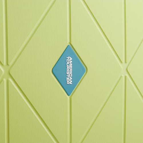 Image of American Tourister Qubiz | Check-in Trolley Bag (80 cm) | 360 8 Wheel Travel Luggage | Hard Case Polypropylene Suitcase | Recessed Combination Lock | Lime /Turquoise