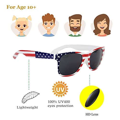 YQVIE 4 Pair American Flag Sunglasses Retro 90s Sunglasses in Bulk for Men Women Independence Day Party Supplies UV400 Protection (4Mix)3