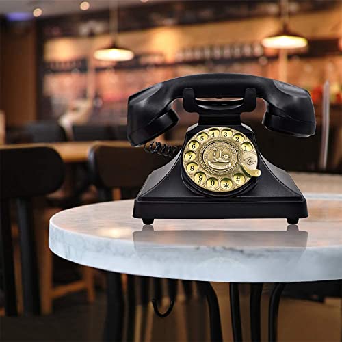 Irisvo Rotary Dial Telephone Retro Old Fashioned Landline Phones With Classic Metal Bell,Corded Phone With Speaker And Redial Function For Home And Decor(Classic Black) #TOP5