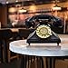 IRISVO Rotary Dial Telephone Retro Old Fashioned Landline Phones with Classic Metal Bell,Corded Phone with Speaker and Redial Function for Home and Decor(Classic Black)
