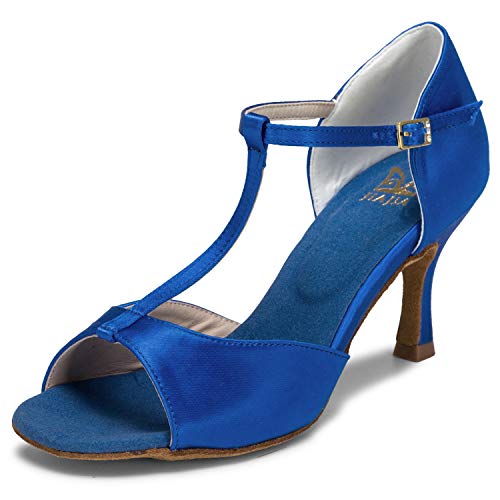 Chaussures Danse Latine JIA JIA 2053 - Satin Marron - Boucle - Taille Moyenne