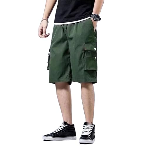 Short cargo hip-hop noir pour homme pantalon ample japonais taille haute
