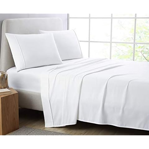 MANOR RIDGE Luxury 100GSM Brushed Microfiber Hypoallergenic Flat Sheet, White, Twin/Twin XL Cover