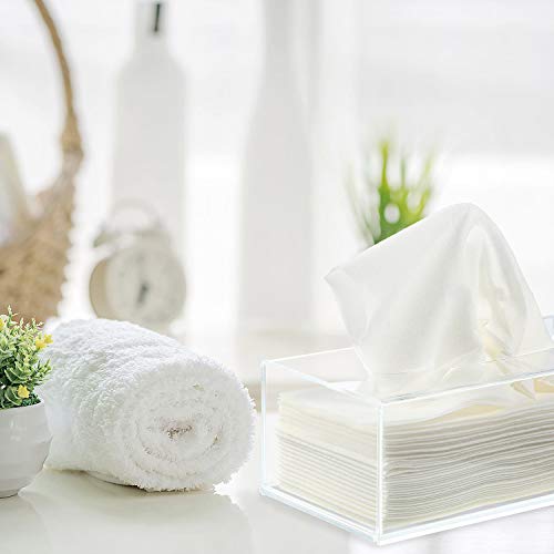 image for Nuenen 2 Pieces Acrylic Facial Tissue Dispenser Box Tissue Box Holder 