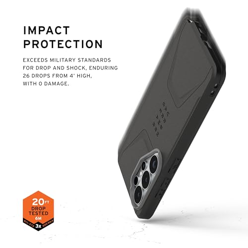 Image of Urban Armor Gear UAG Designed for Galaxy S26 Ultra 5G Case, Civilian - Compatible with Magnetic Charging Anti-Slip Rugged Military Drop Tested Protective Cover - Black